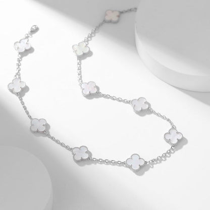 ¡®Glow Jewelry¡¯CLOVER 10 MOTIFS WHITE MOTHER OF PEARL NECKLACE