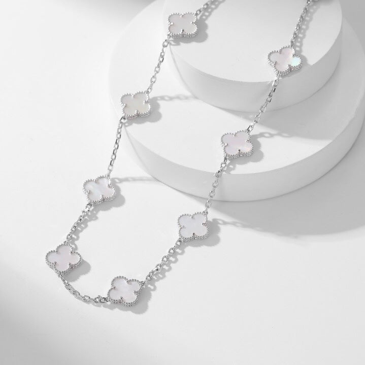 ¡®Glow Jewelry¡¯CLOVER 10 MOTIFS WHITE MOTHER OF PEARL NECKLACE