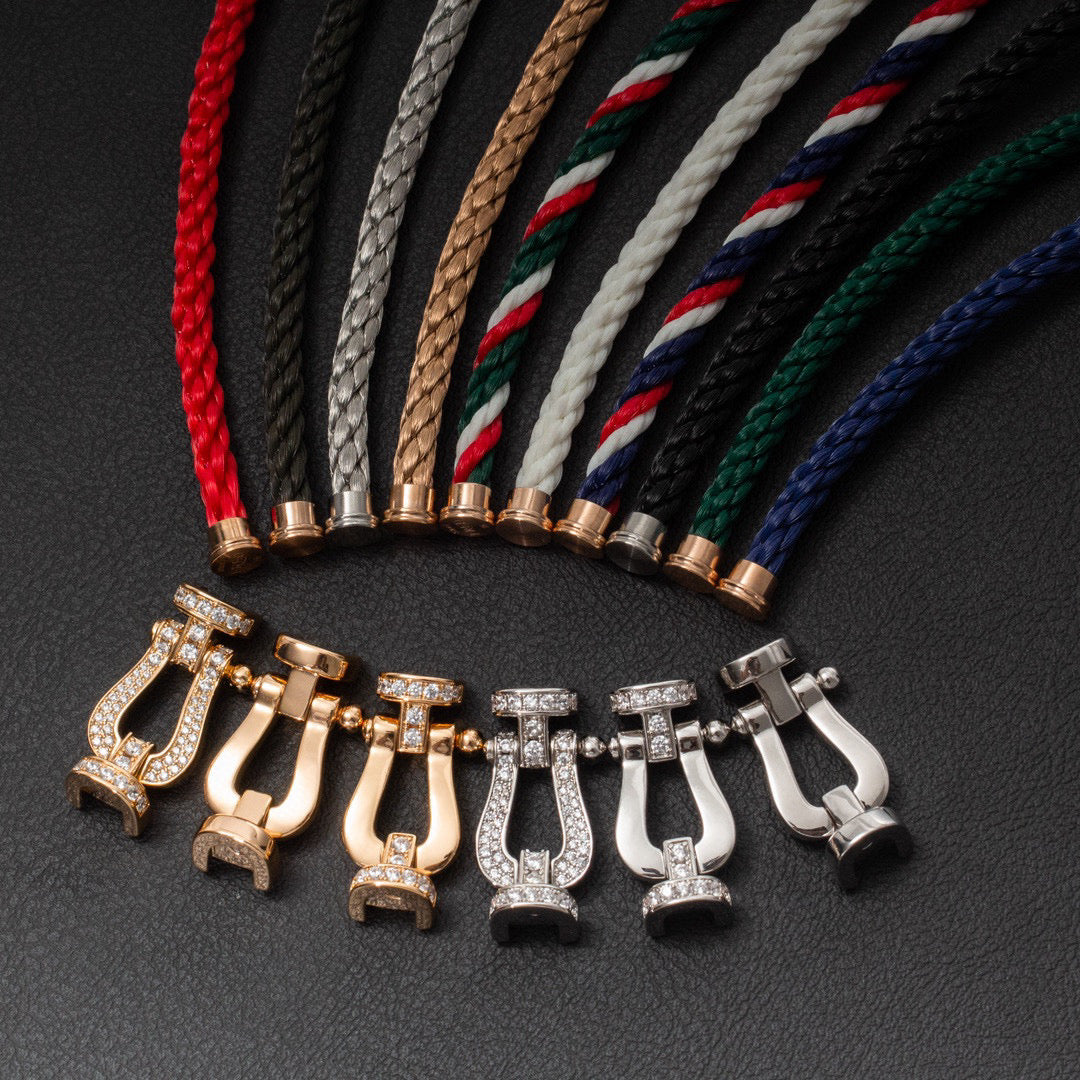 ¡®Glow Jewelry¡¯FORCE LARGE HORSESHOE HALF DIAMOND BRACELET ROSE GOLD