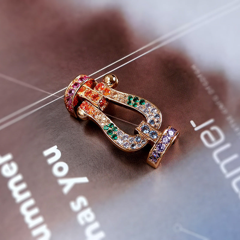 [Glow Jewelry]FORCE LARGE HORSESHOE  COLORED DIAMOND BRACELET ROSE GOLD