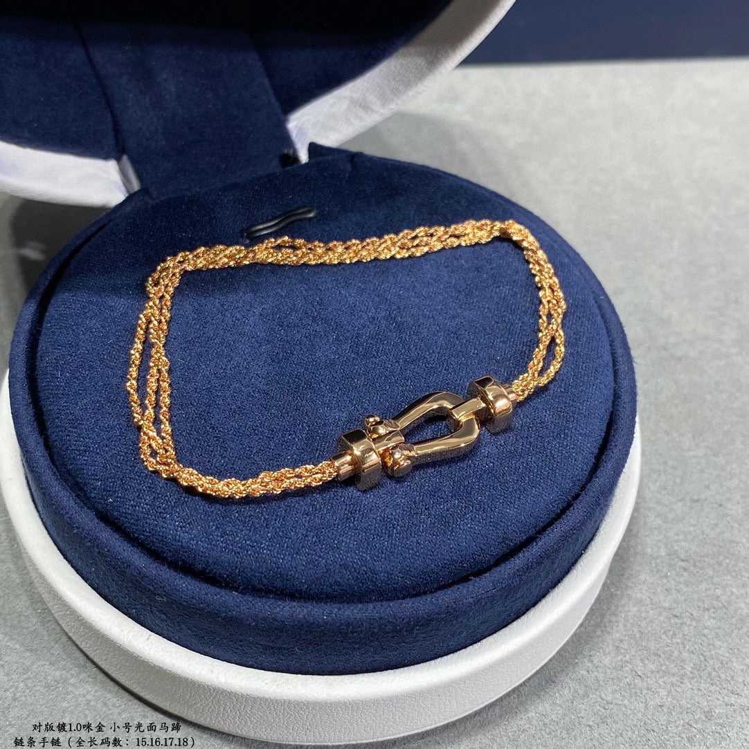 [Glow Jewelry]FORCE SMALL HORSESHOE  DIAMOND CHAIN ROPE BRACELET