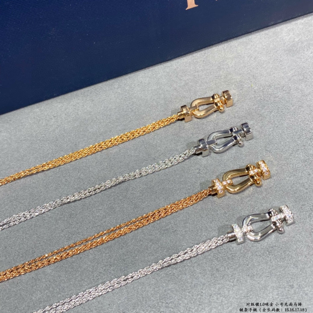 [Glow Jewelry]FORCE SMALL HORSESHOE  DIAMOND CHAIN ROPE BRACELET
