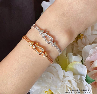 ¡®Glow Jewelry¡¯FORCE SMALL HORSESHOE  DIAMOND CHAIN ROPE BRACELET