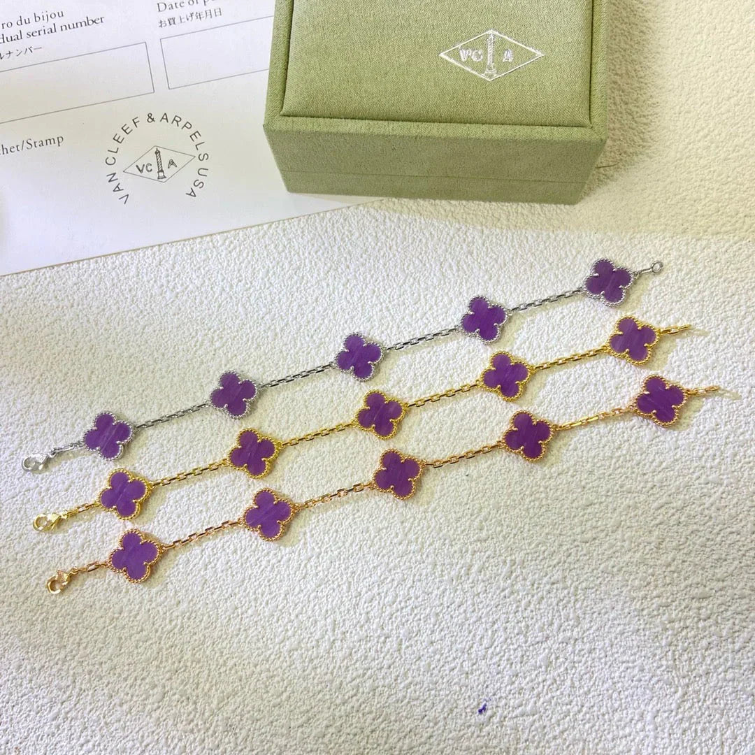 [Glow Jewelry]New  CLOVER 5 MOTIF VIOLET BRACELET COLLECTION