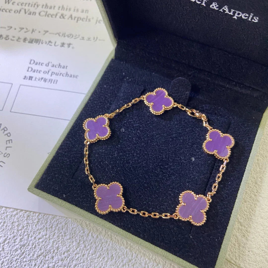 [Glow Jewelry]New  CLOVER 5 MOTIF VIOLET BRACELET COLLECTION
