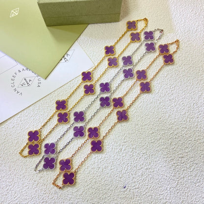 ¡®Glow Jewelry¡¯CLOVER 10 MOTIFS  PURPLE VIOLET  NECKLACE