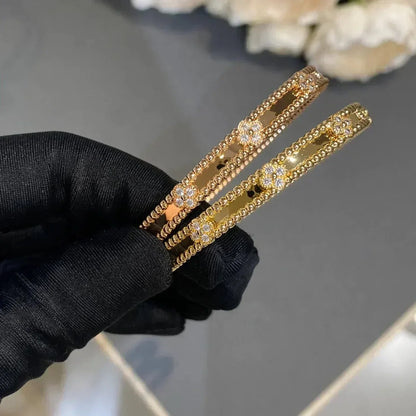 [Glow Jewelry]CLOVER BRACELET 4MM DIAMONDS