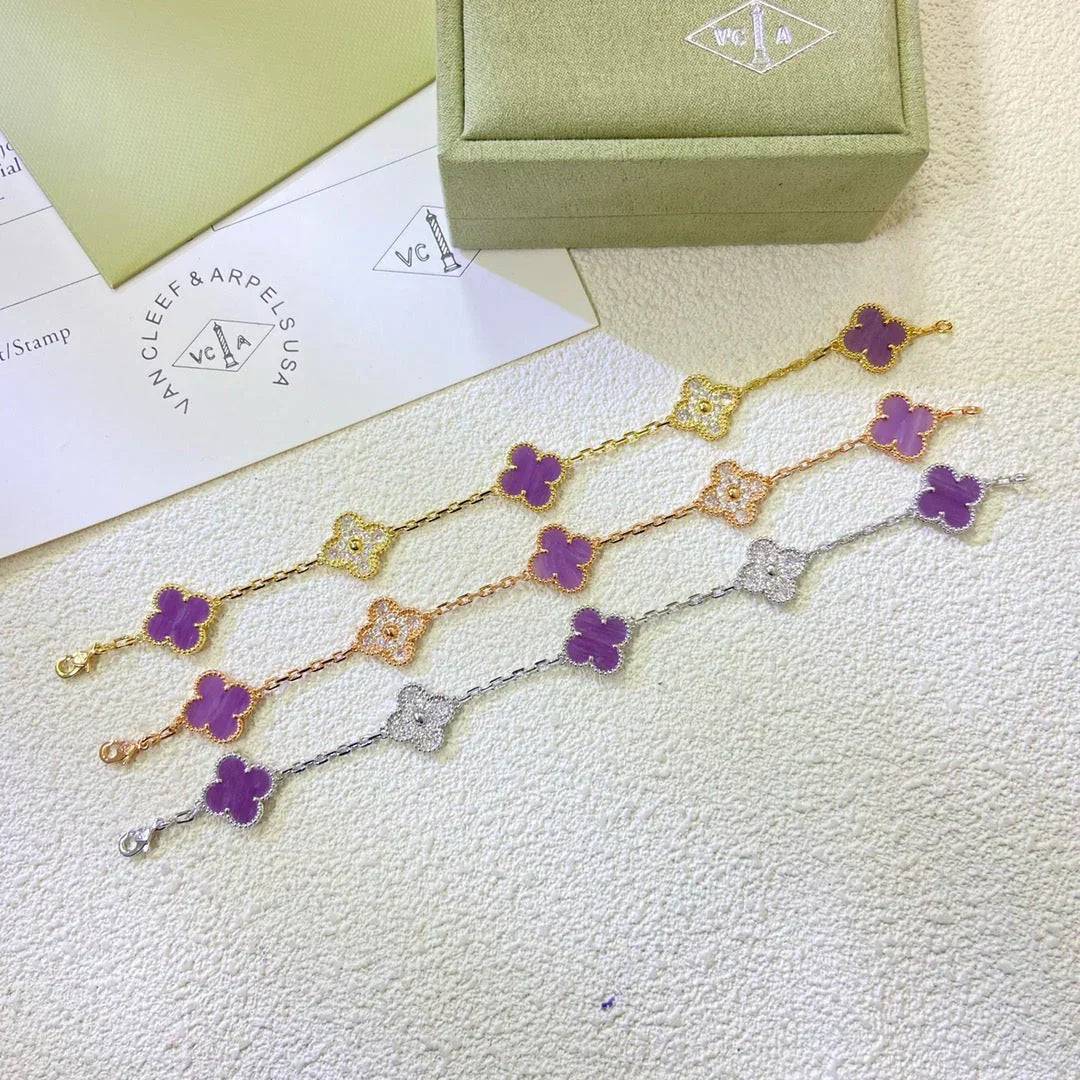 [Glow Jewelry] CLOVER 5 MOTIF VIOLET BRACELET COLLECTION