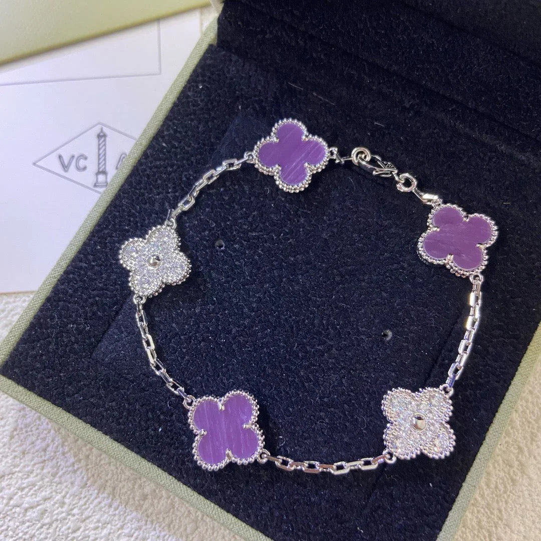[Glow Jewelry]New  CLOVER 5 MOTIF VIOLET BRACELET COLLECTION