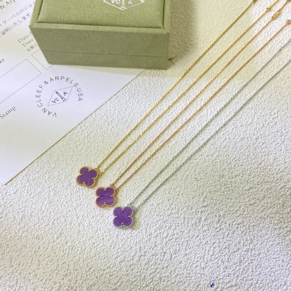 ¡®Glow Jewelry¡¯CLOVER 15MM  PURPLE VIOLET NECKLACE