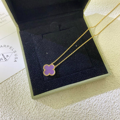 ¡®Glow Jewelry¡¯CLOVER 15MM  PURPLE VIOLET NECKLACE