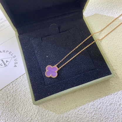 ¡®Glow Jewelry¡¯CLOVER 15MM  PURPLE VIOLET NECKLACE