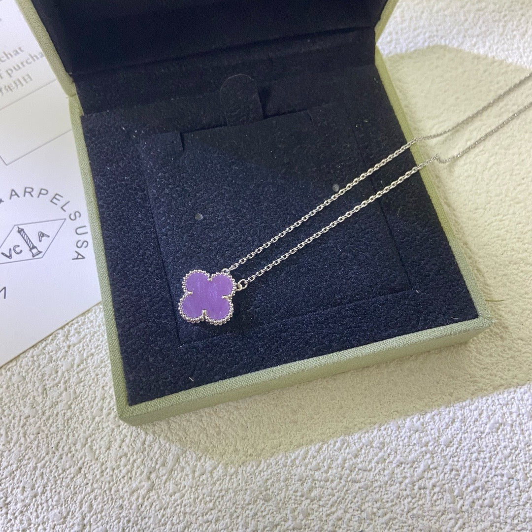 ¡®Glow Jewelry¡¯CLOVER 15MM  PURPLE VIOLET NECKLACE
