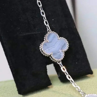[Glow Jewelry]New  CLOVER 5 MOTIF PURPLE CHALCEDONY BRACELET COLLECTION