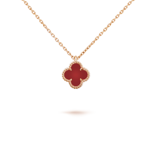 ¡®Glow Jewelry¡¯CLOVER MINI 9.5MM WHITE CARNELIANS NECKLACE