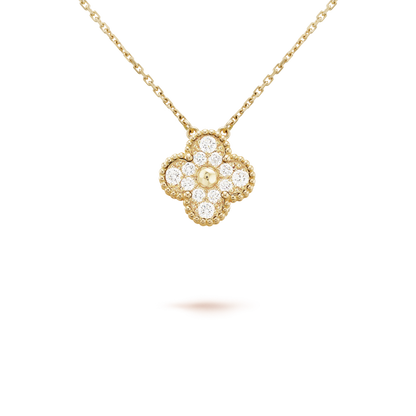 ¡®Glow Jewelry¡¯CLOVER 15MM DIAMOND SINGLE FLOWER NECKLACE