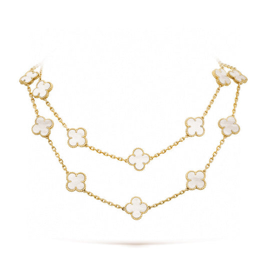 ¡®Glow Jewelry¡¯CLOVER 20 MOTIFS WHITE MOP NECKLACE