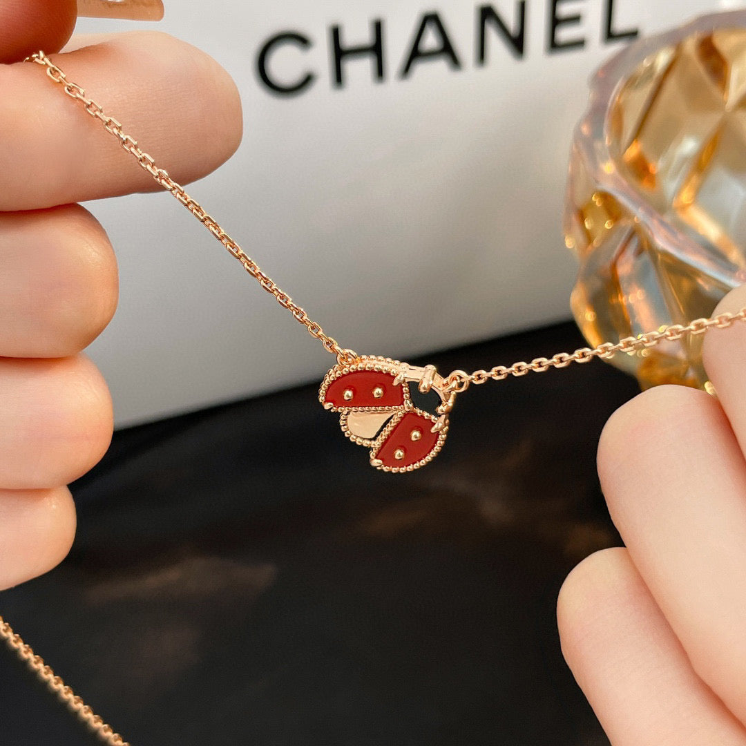 ¡®Glow Jewelry¡¯LUCKY  CARNELIANS LADYBUG NECKLACE