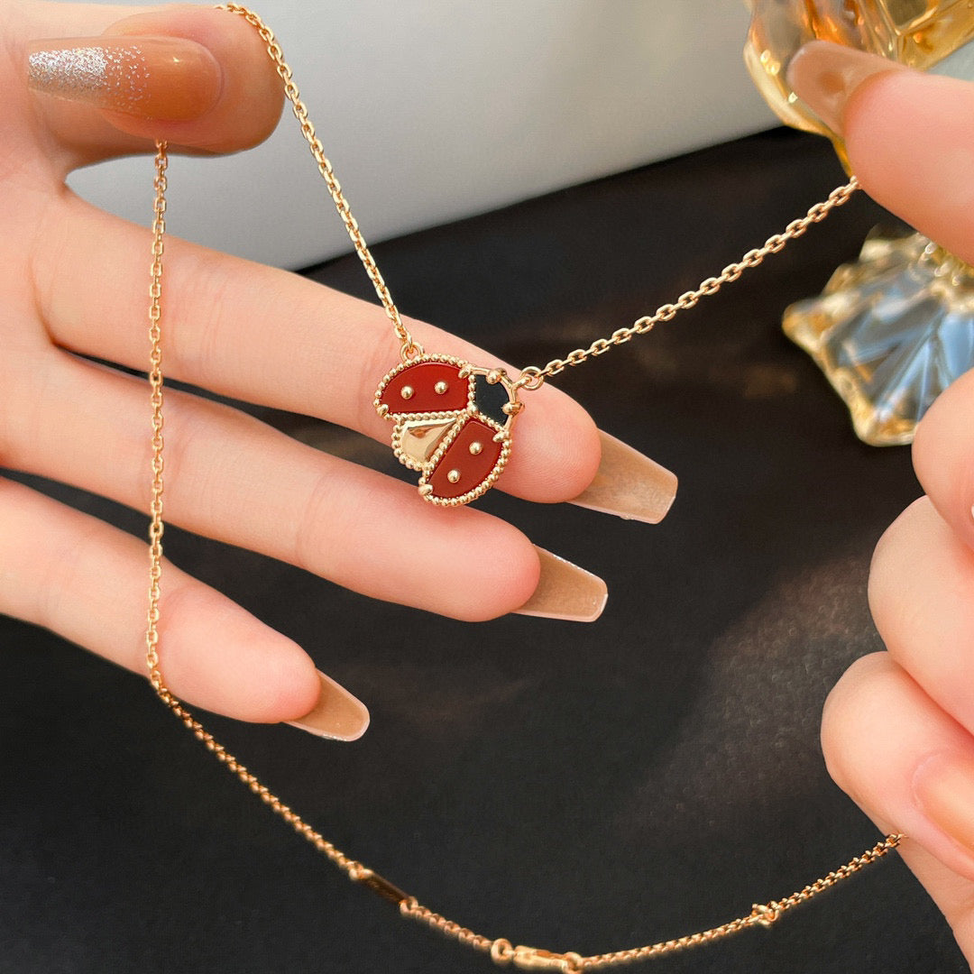 ¡®Glow Jewelry¡¯LUCKY  CARNELIANS LADYBUG NECKLACE