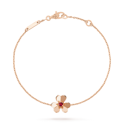 [Glow Jewelry]FRIVOLE GOLD FLOWER PINK MALACHITE BRACELET