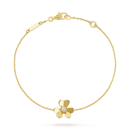 [Glow Jewelry]FRIVOLE GOLD FLOWER PINK MALACHITE BRACELET