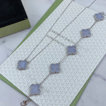 [Glow Jewelry]New  CLOVER 5 MOTIF PURPLE CHALCEDONY BRACELET COLLECTION