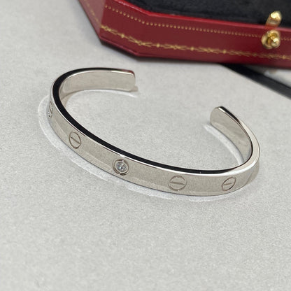 [Glow Jewelry]LOVE BRACELET 6.1MM 1 DIAMOND OPEN CUFF