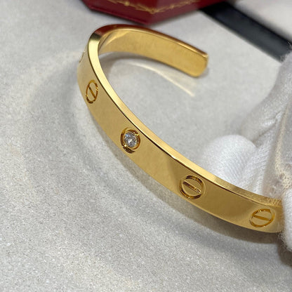 ¡®Glow Jewelry¡¯LOVE BRACELET 6.1MM 1 DIAMOND OPEN CUFF
