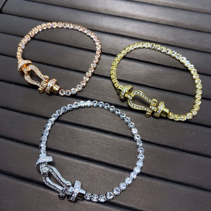 [Glow Jewelry]FORCE  LARGE HORSESHOE FULL DIAMOND TENNIS BRACELET