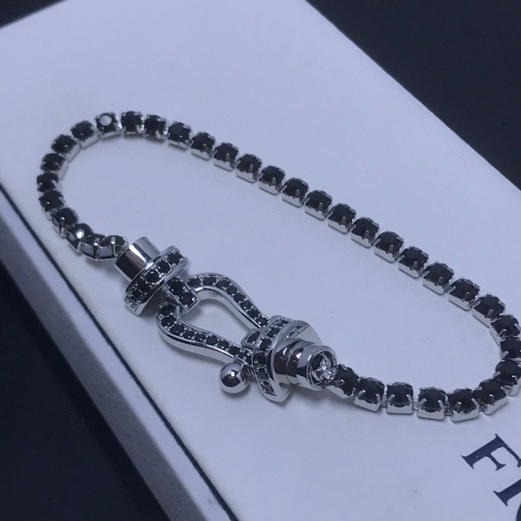 ¡®Glow Jewelry¡¯FORCE  LARGE HORSESHOE FULL DIAMOND TENNIS BRACELET