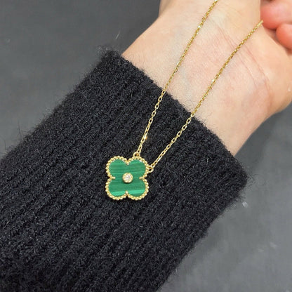 ¡®Glow Jewelry¡¯CLOVER 15MM DIAMOND TURQUOISE NECKLACE