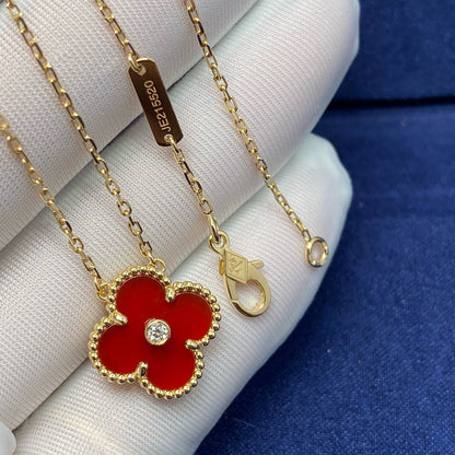 ¡®Glow Jewelry¡¯CLOVER 15MM DIAMOND CARNELIAN NECKLACE
