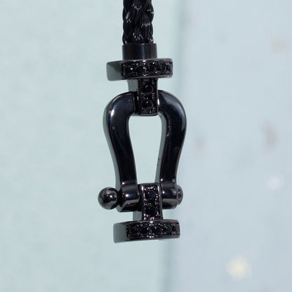[Glow Jewelry]FORCE LARGE SERIES HORSESHOE BLACK SAMURAI BRACELET