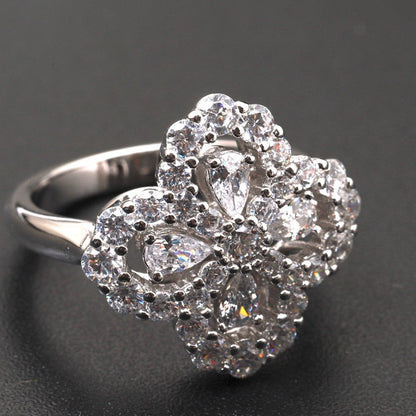 ¡®Glow Jewelry¡¯LOOP RING FULL MOTIF DIAMOND 16MM SILVE