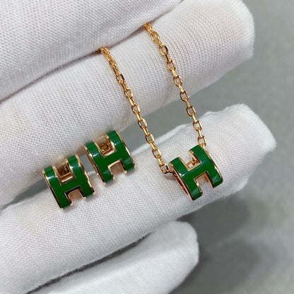 ¡®Glow Jewelry¡¯POP H GREEN NECKLACE SILVER AND GOLD