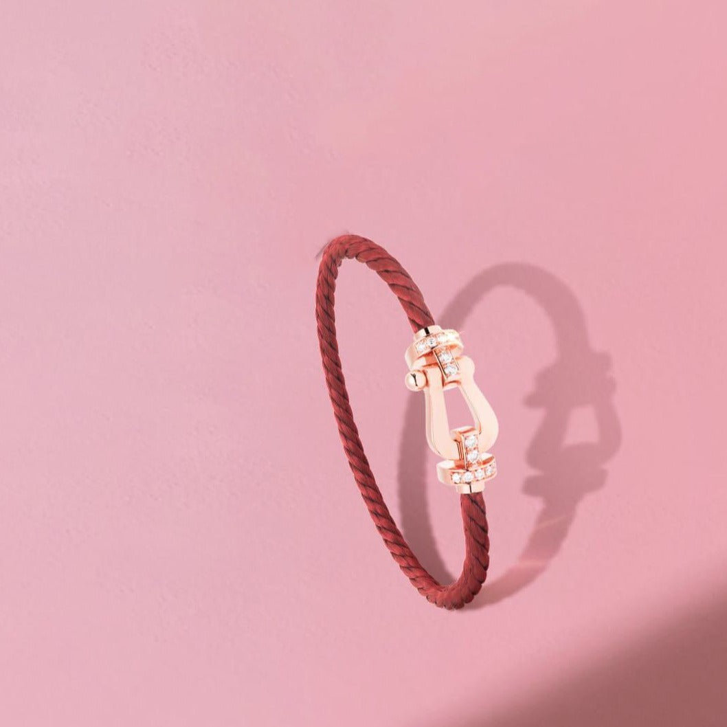 [Glow Jewelry]FORCE 10 HALF DIAMOND PINK GOLD RED CORDERI LARGE AND MEDIUM MODEL