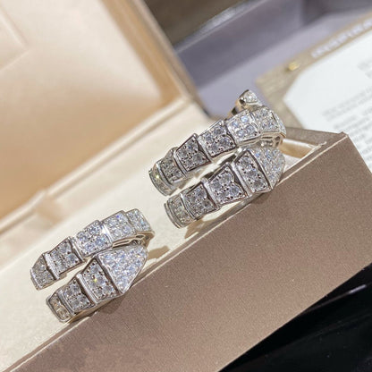 [Glow Jewelry]SERPENTI DOUBLE RING SILVER DIAMOND PAVED