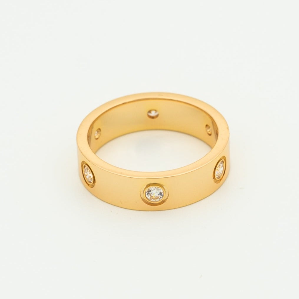 [Glow Jewelry]LOVE RING 5.5MM 6 DIAMONDS PINK GOLD