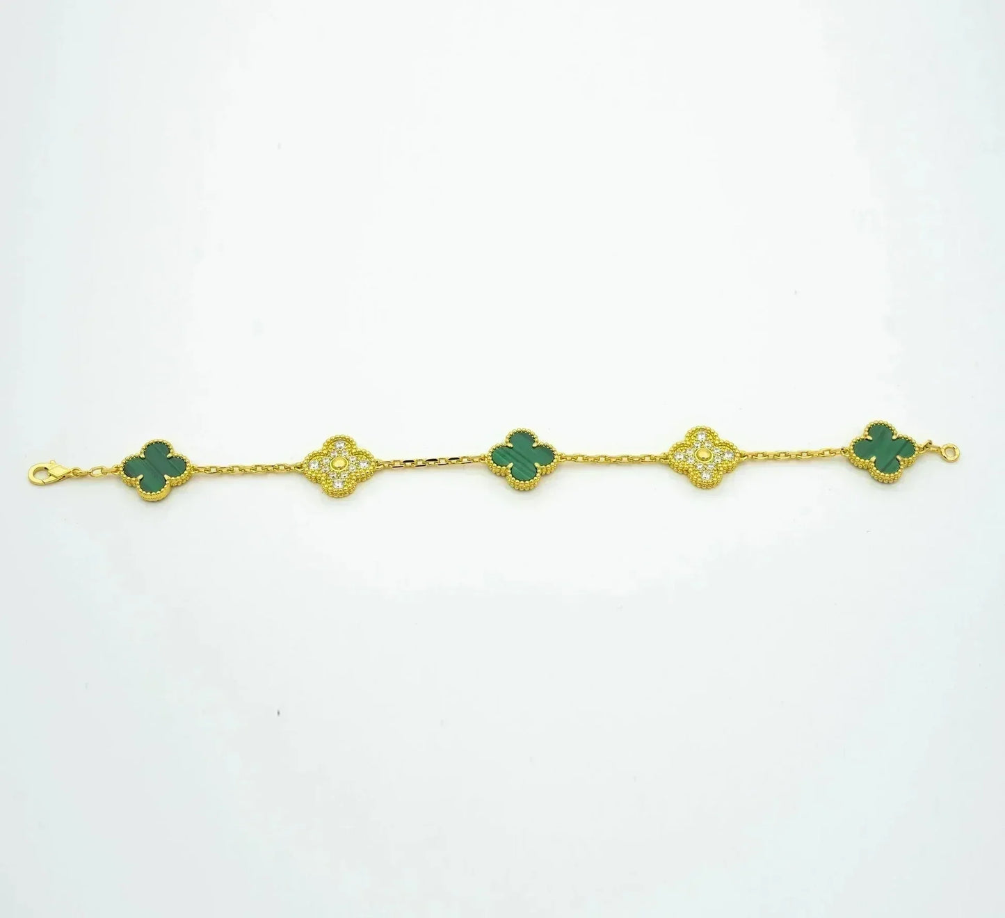 [Glow Jewelry]New  CLOVER 5 MOTIF MALACHITE BRACELET COLLECTION