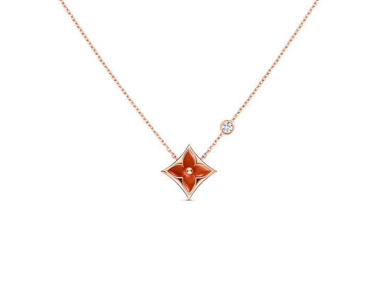 [Glow Jewelry]STAR NECKLACE PINK GOLD 1 DIAMOND