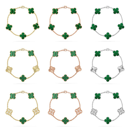 [Glow Jewelry]New  CLOVER 5 MOTIF MALACHITE BRACELET COLLECTION