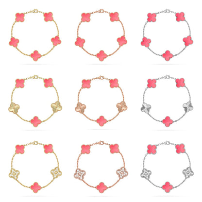 [Glow Jewelry]New  CLOVER 5 MOTIFS  PINK MOP BRACELET COLLECTION