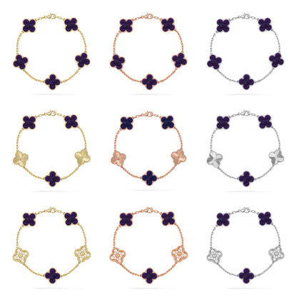 [Glow Jewelry]New CLOVER 5 MOTIF PURPLE STRIPES BRACELET COLLECTION