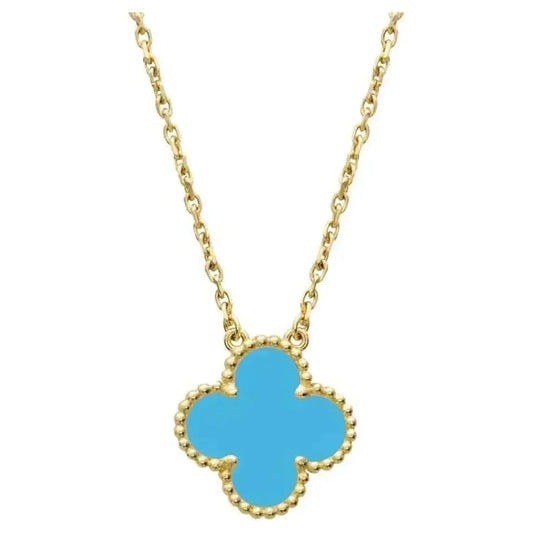 [Glow Jewelry]CLOVER 15MM VINTAGE TURQUOISE NECKLACE