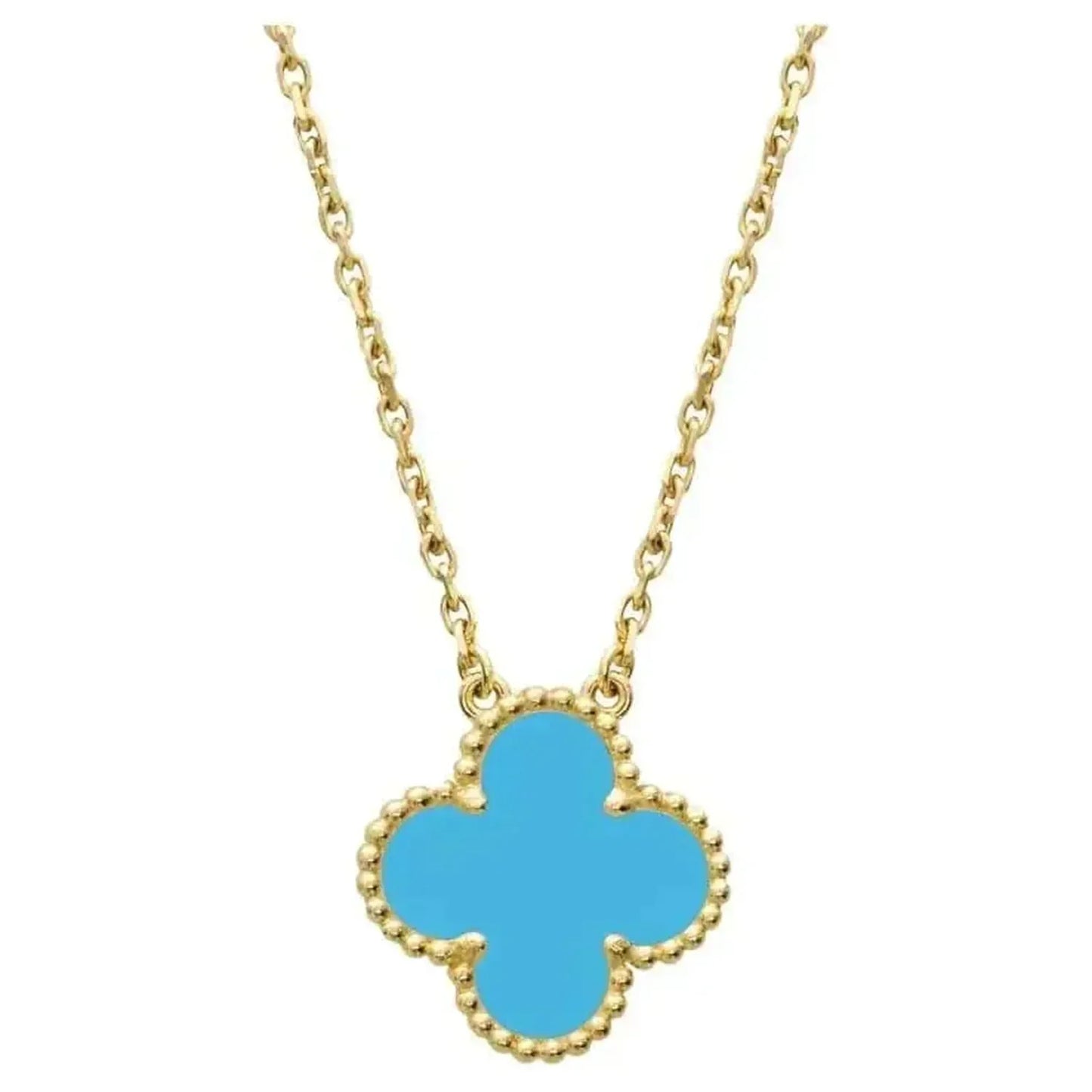 ¡®Glow Jewelry¡¯CLOVER 15MM VINTAGE TURQUOISE NECKLACE