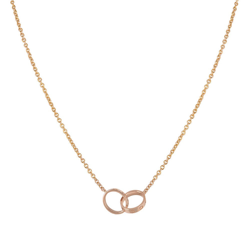 ¡®Glow Jewelry¡¯LOVE NECKLACE DOUBLE RING PINK GOLD