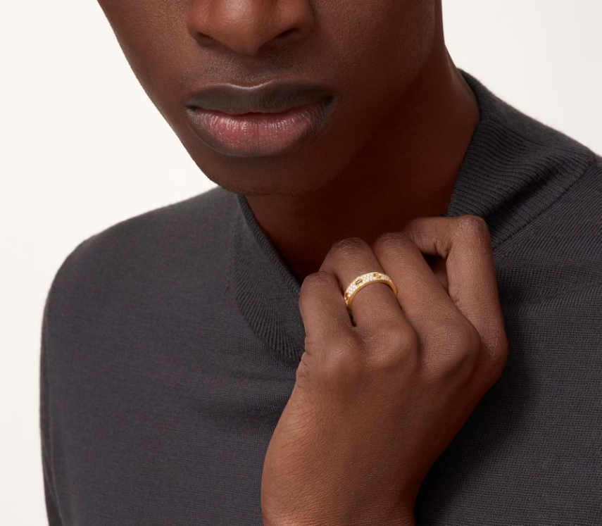 [Glow Jewelry]LOVE RING 4mm-wide full-diamond ring GOLD