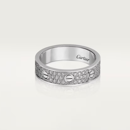 [Glow Jewelry]LOVE RING 4mm-wide full-diamond ring silver