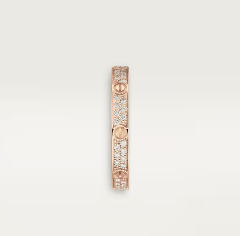 [Glow Jewelry]LOVE RING 2.6mm-wide full-diamond ring Rose Gold