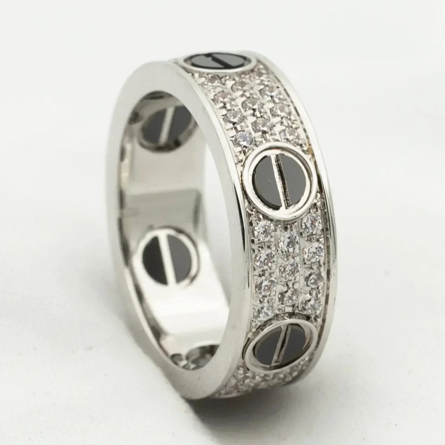 ¡®Glow Jewelry¡¯LOVE RING 5.5MM DIAMONDS PAVED CERAMIC